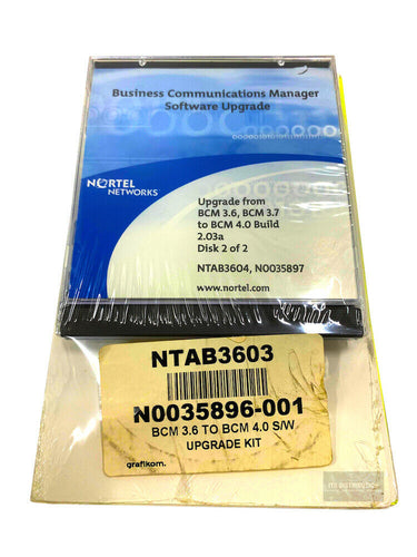 NTAB3603 I New Sealed Nortel BCM 4.0 Build 2.03a Upgrade Kit NTAB3604 N0035897