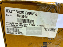 Load image into Gallery viewer, 656363-B21 I Open Box HPE 750W CS Platinum+ Hot Plug Power Supply Kit 660183-001