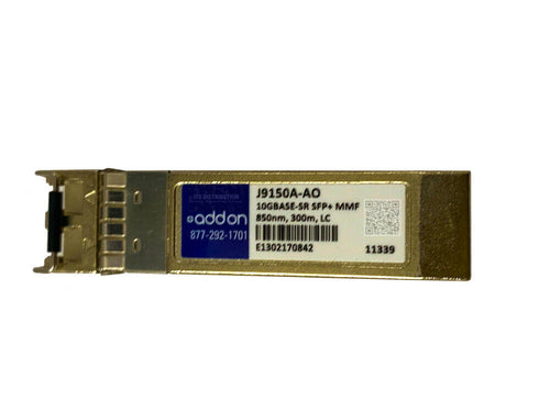 J9150A-AO I AddOn Compatible 10G SFP+ LC SR MMF 850nm DOM Transceiver