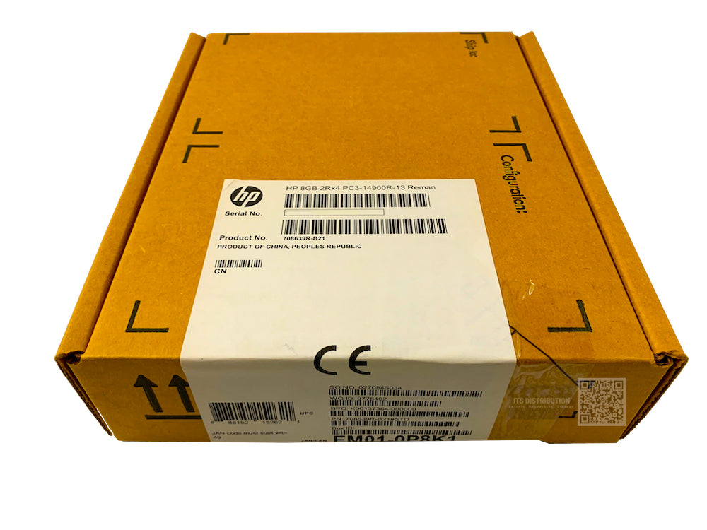 708639-B21 I GENUINE Renew Sealed HP 8GB (1x8GB) Dual Rank x4 PC3-14900R Kit