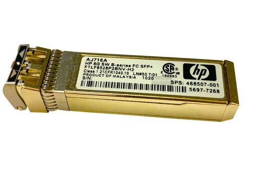 AJ716A I Genuine HP Fiber Channel SFP+ Module - 1 x Fiber Channel