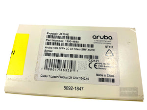 J9151E I Genuine Open Box HPE Aruba 10G SFP+ LC LR 10KM SMF XCVR Transceiver