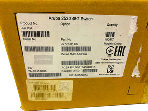 J9775A I Brand New Sealed HPE Aruba 2530-48G Switch