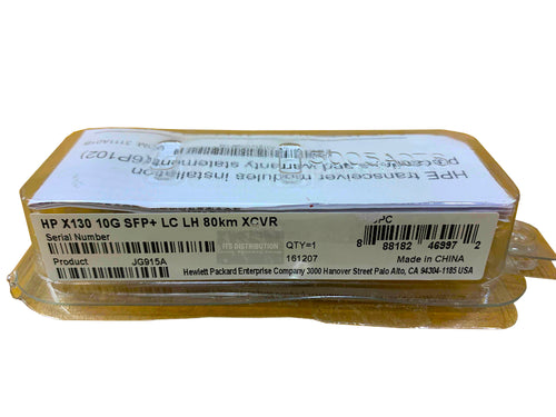 JG915A I Genuine Open Box HPE X130 10G SFP+ LC LH 80KM XCVR Transceiver