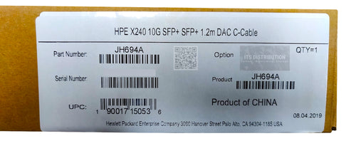 JH694A I Brand New Genuine HPE 1.2M C-Cable X240 10G SFP+ SFP+ DAC Cable JD096C