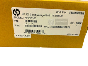 JL011A I Brand New HPE 350 Cloud-Managed 802.11N (WW) AP APIN0103