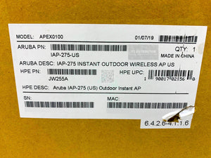 JW255A I Open Box HPE Aruba Instant IAP-275 (US) Wireless Access Point APEX0100